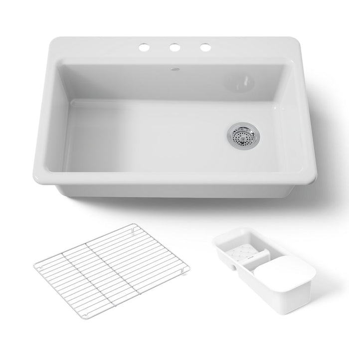 Kohler Riverby 33" top-mount single-bowl workstation kitchen sink