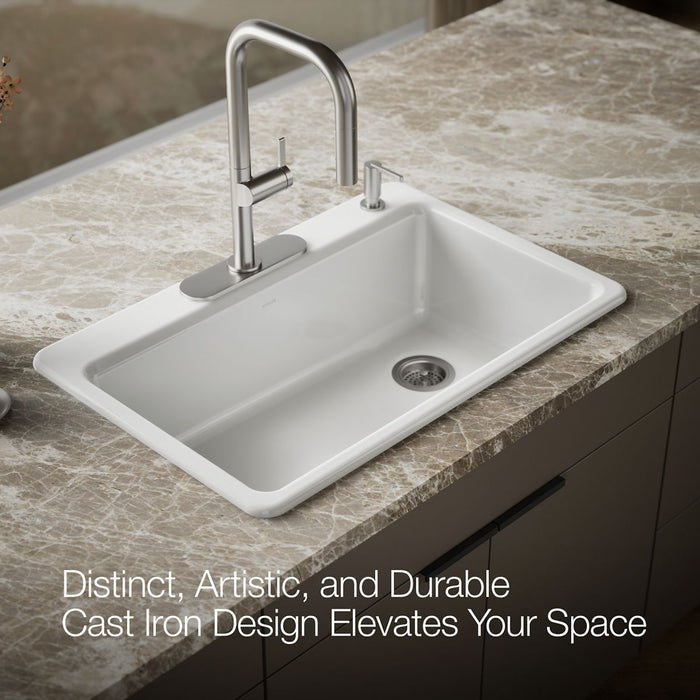 Kohler Riverby 33" top-mount single-bowl kitchen sink