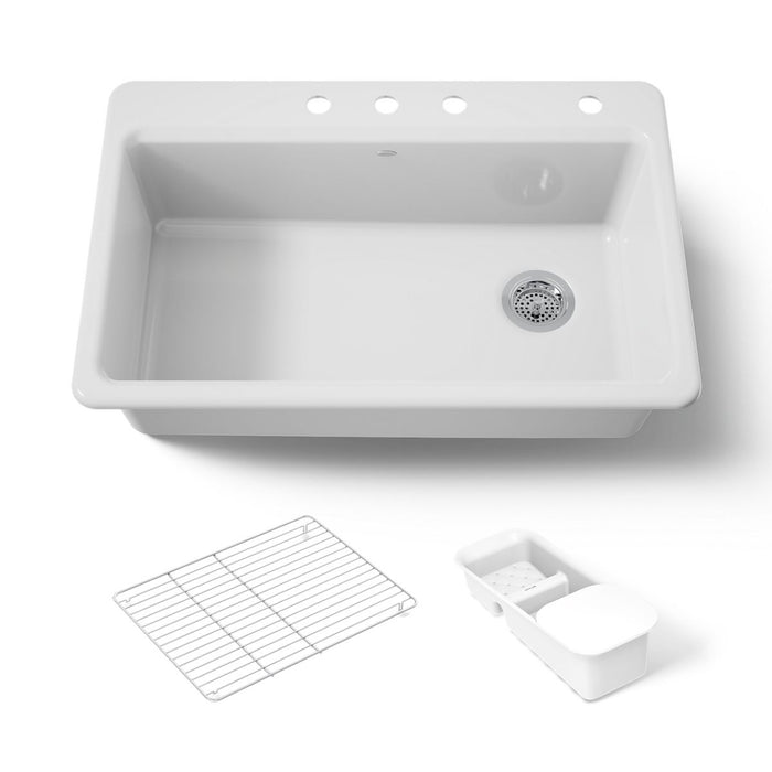Kohler Riverby 33" top-mount single-bowl workstation kitchen sink