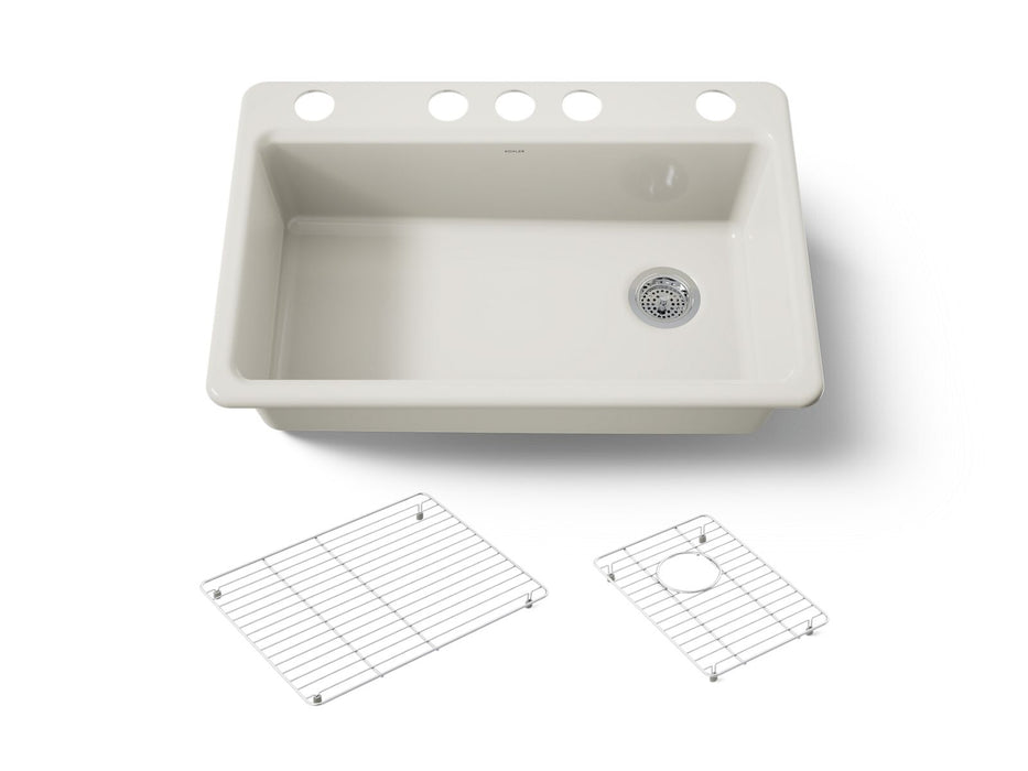 KOHLER K-5871-5UA1 Riverby 33" undermount single-bowl kitchen sink