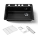KOHLER K-5871-5UA3 Riverby 33" undermount single-bowl workstation kitchen sink, black black - view 5