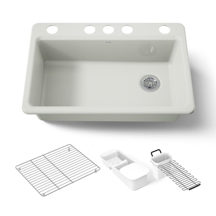 KOHLER K-5871-5UA3 Riverby 33" undermount single-bowl workstation kitchen sink