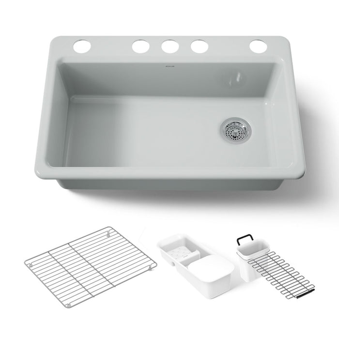 Kohler Riverby 33" undermount single-bowl workstation kitchen sink