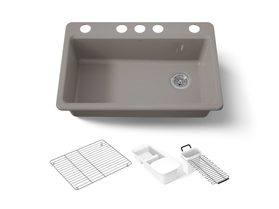KOHLER K-5871-5UA3 Riverby 33" undermount single-bowl workstation kitchen sink