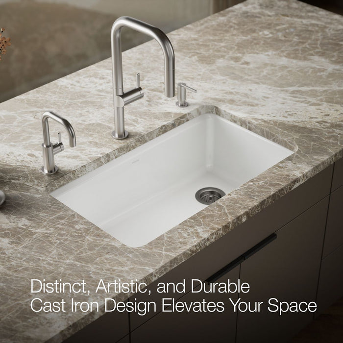 Kohler Riverby 33" undermount single-bowl workstation kitchen sink