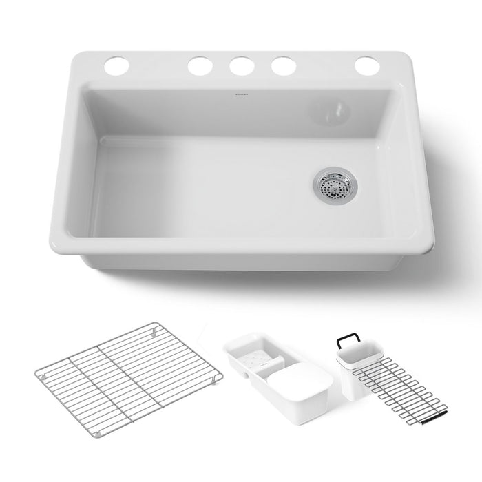 Kohler Riverby 33" undermount single-bowl workstation kitchen sink