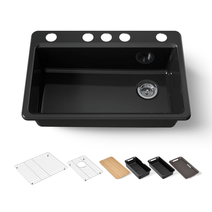 KOHLER K-5871-5UPC Riverby 33" undermount single-bowl workstation kitchen sink