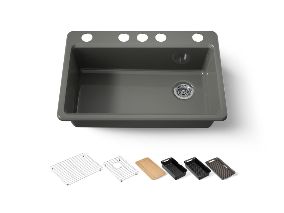 Kohler Riverby 33" undermount single-bowl workstation kitchen sink