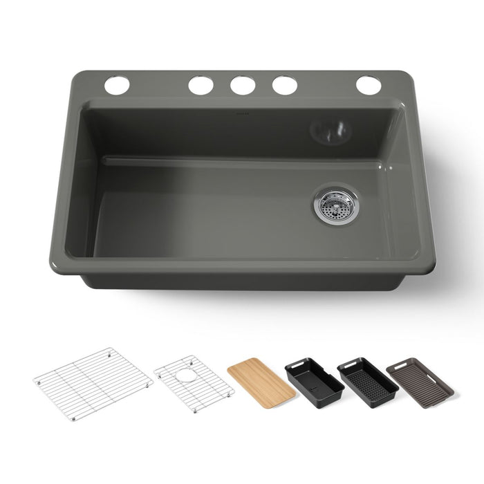 Kohler Riverby 33" undermount single-bowl workstation kitchen sink