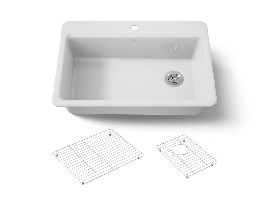 KOHLER K-5871-1A1 Riverby 33" top-mount single-bowl kitchen sink
