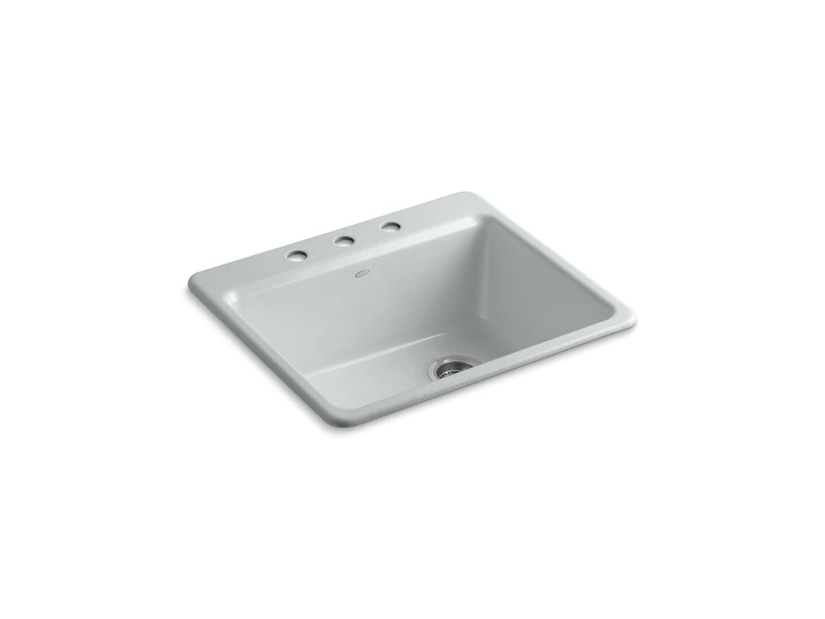 KOHLER K-5872-3A1 Riverby 25" top-mount single-bowl kitchen sink, ice grey
