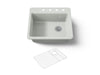 KOHLER K-5872-4A1 Riverby 25" top-mount single-bowl kitchen sink, sea salt