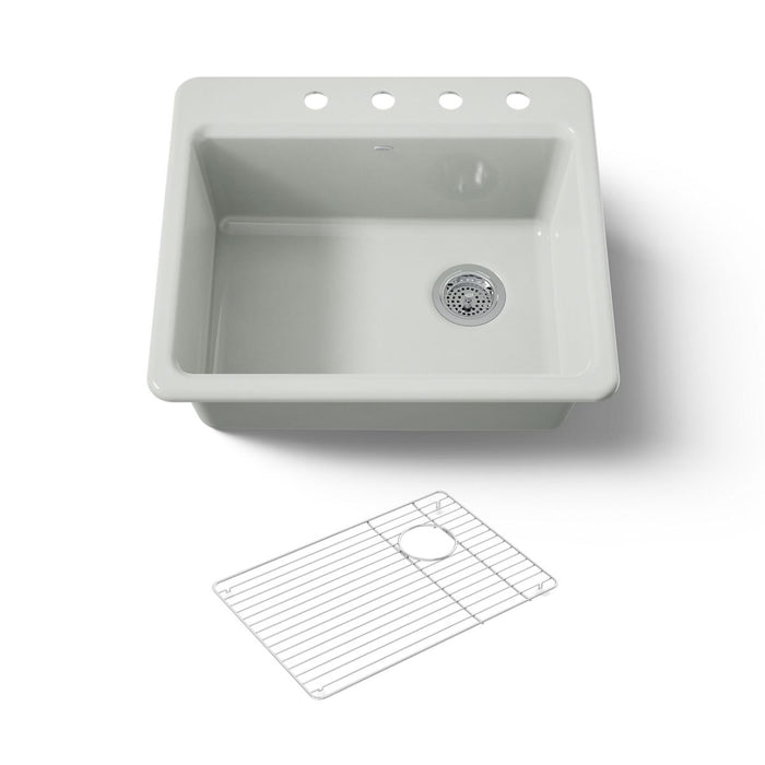 KOHLER K-5872-4A1 Riverby 25" top-mount single-bowl kitchen sink, sea salt - view 5