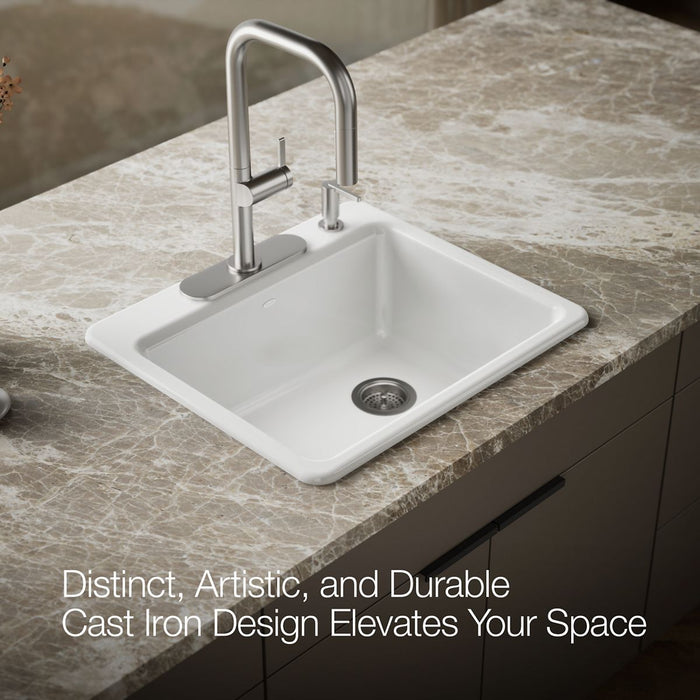 Kohler Riverby 25" top-mount single-bowl kitchen sink