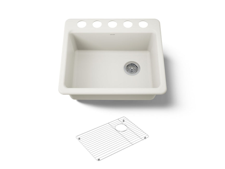 KOHLER K-5872-5UA1 Riverby 25" undermount single-bowl kitchen sink