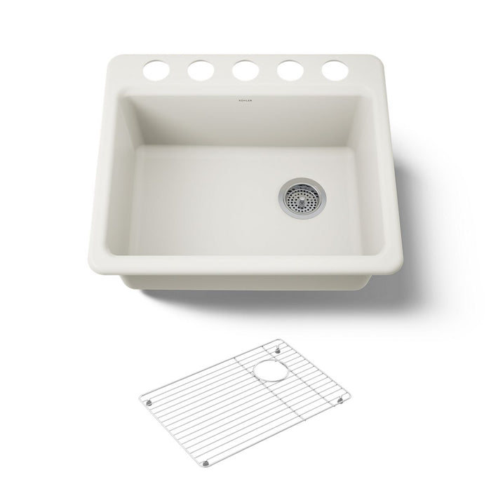 KOHLER K-5872-5UA1 Riverby 25" undermount single-bowl kitchen sink