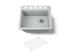 KOHLER K-5872-5UA1 Riverby 25" undermount single-bowl kitchen sink, ice grey