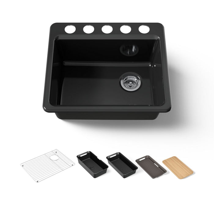 KOHLER K-5872-5UPC Riverby 25" undermount single-bowl workstation kitchen sink