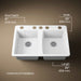 KOHLER K-5873-5U Deerfield 33" undermount double-bowl kitchen sink, white - view 4