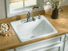 KOHLER K-5964-4 Mayfield 25" top-mount single-bowl kitchen sink