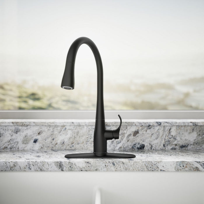 KOHLER KOHLER K-596 Simplice Pull-down kitchen sink faucet with three-function sprayhead