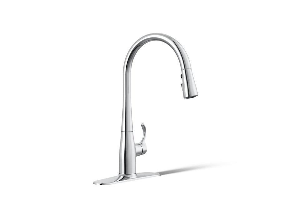 KOHLER KOHLER K-596 Simplice Pull-down kitchen sink faucet with three-function sprayhead