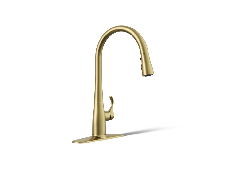 KOHLER K-596 Simplice Pull-down kitchen sink faucet with three-function sprayhead