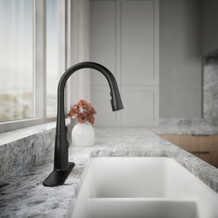 KOHLER Simplice Compact pull-down kitchen sink faucet with three-function sprayhead