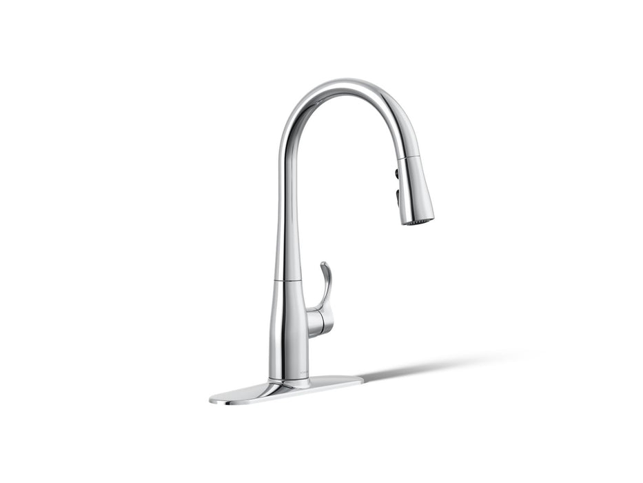 KOHLER Simplice Compact pull-down kitchen sink faucet with three-function sprayhead