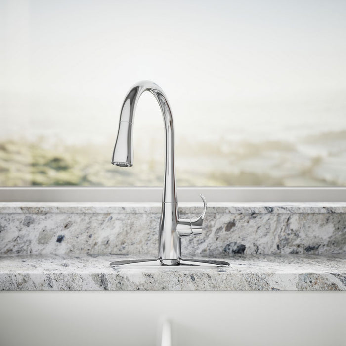KOHLER Simplice Compact pull-down kitchen sink faucet with three-function sprayhead