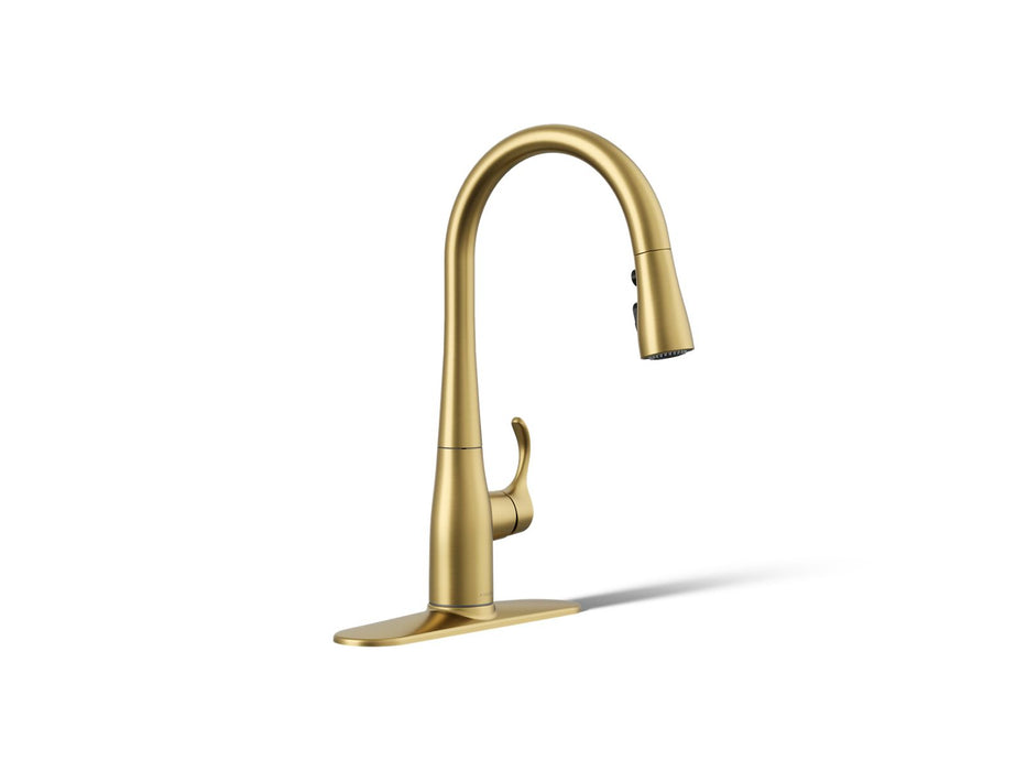 KOHLER K-597 Simplice Compact pull-down kitchen sink faucet with three-function sprayhead