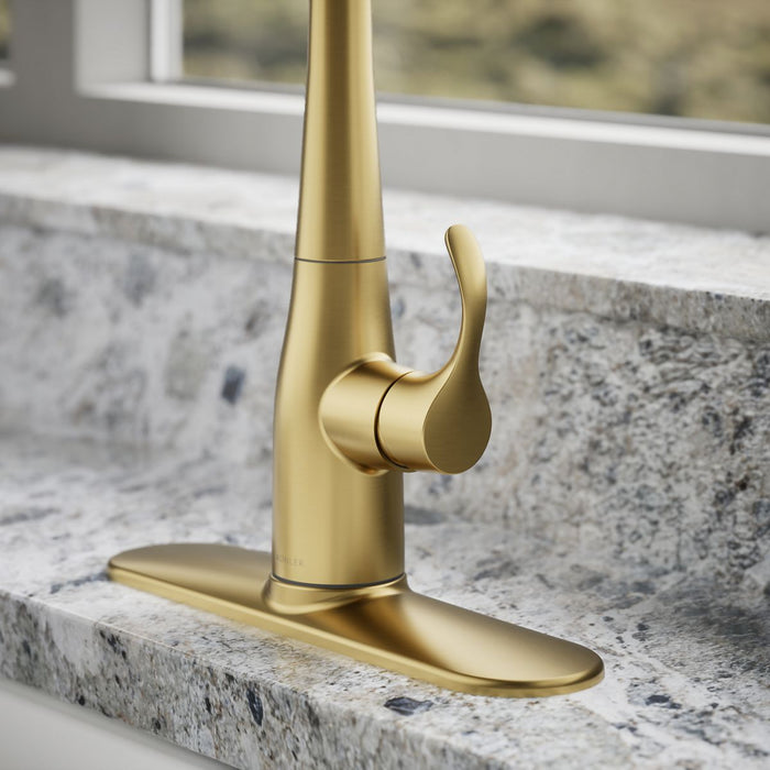 KOHLER Simplice Compact pull-down kitchen sink faucet with three-function sprayhead