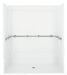 Sterling 62060103 OC-S-6 OC-S-633 63-1/4" x 39-3/8" Vikrell® Roll-in Shower with Grab Bars, Center Drain, white