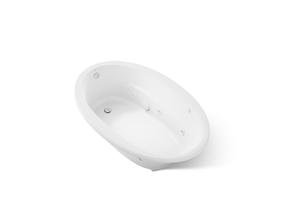 KOHLER K-6347-H Sunward 66" x 42" drop-in heated whirlpool bath