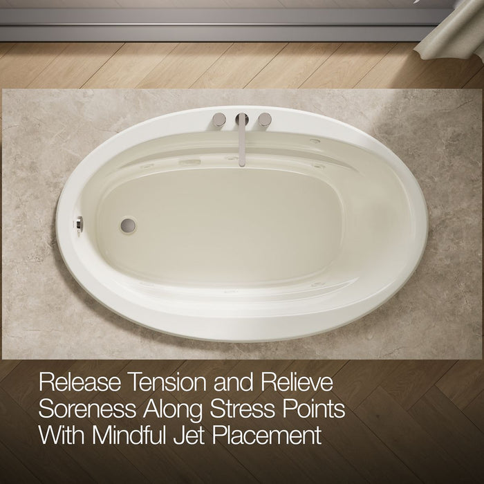 KOHLER K-6347-CB Sunward 66" x 42" drop-in whirlpool bath, biscuit - view 5
