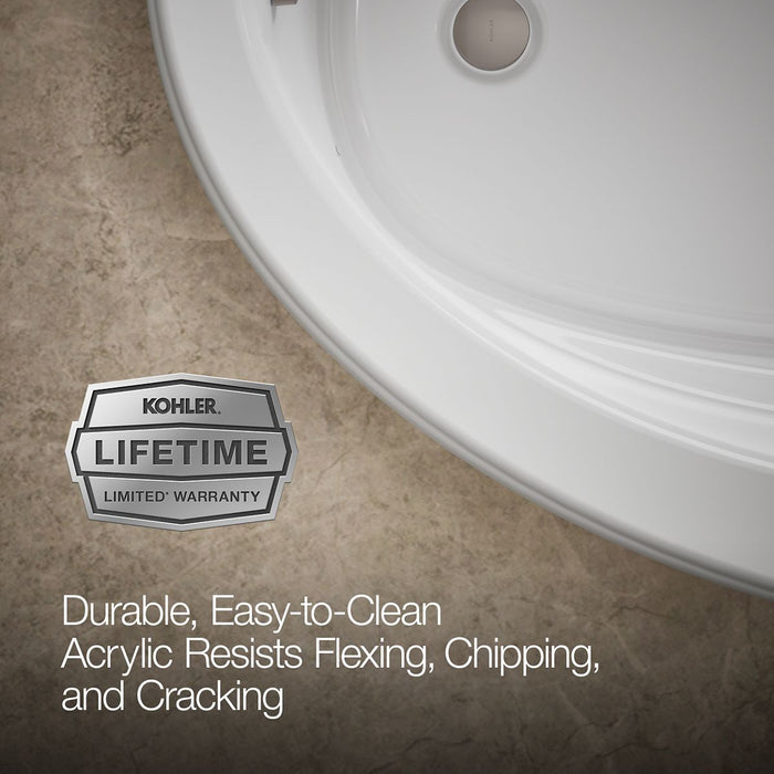 Kohler Sunward 66" x 42" drop-in Heated BubbleMassage air bath