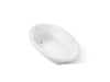 KOHLER K-6347-GHW Sunward 66" x 42" drop-in Heated BubbleMassage air bath with Bask heated surface, white