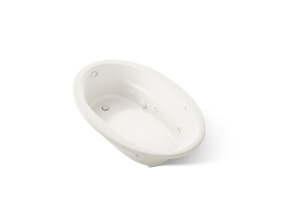 KOHLER K-6347-H Sunward 66" x 42" drop-in heated whirlpool bath, biscuit