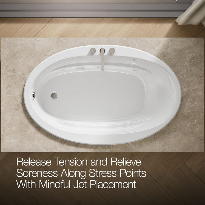 KOHLER K-6347-HB Sunward 66" x 42" drop-in heated whirlpool bath, white - view 5