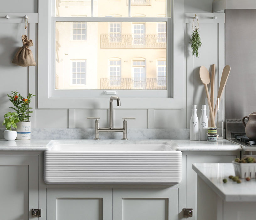 KOHLER K-6349 Whitehaven Smart Divide 35-11/16" Undermount Double-bowl Farmhouse Kitchen Sink