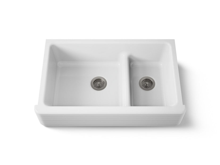 KOHLER K-6349 Whitehaven Smart Divide 35-11/16" Undermount Double-bowl Farmhouse Kitchen Sink