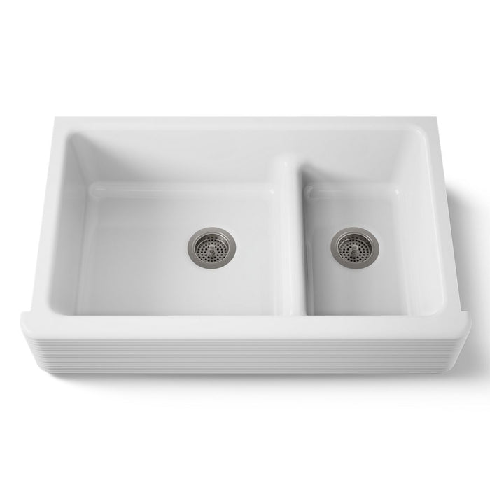 KOHLER K-6349 Whitehaven Smart Divide 35-11/16" Undermount Double-bowl Farmhouse Kitchen Sink - view 5