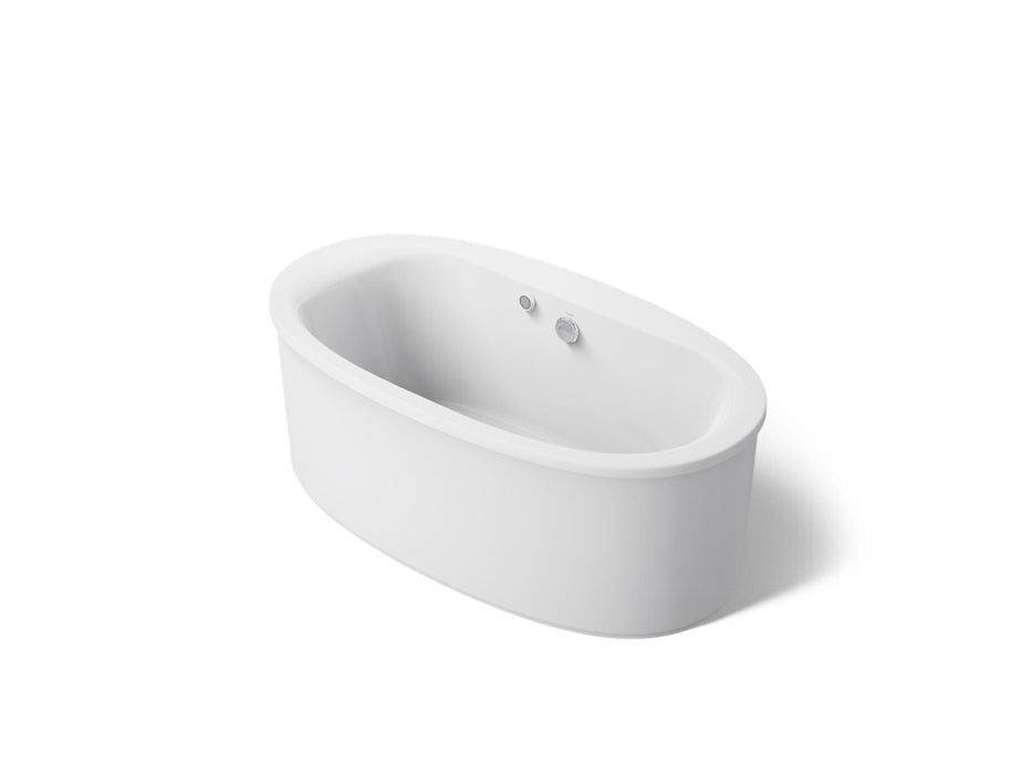 KOHLER K-6368-W1 Sunstruck 65-1/2" x 35-1/2" freestanding bath with Bask heated surface and straight shroud