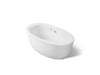 KOHLER K-6369-W1 Sunstruck 65-1/2" x 35-1/2" oval freestanding bath with Bask heated surface and fluted shroud