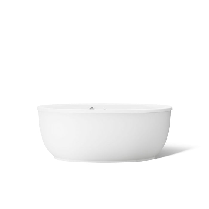 KOHLER K-6369-W1 Sunstruck 65-1/2" x 35-1/2" oval freestanding bath with Bask heated surface and fluted shroud