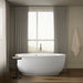 Kohler Sunstruck 65-1/2" x 35-1/2" oval freestanding bath with Bask heated surface and fluted shroud