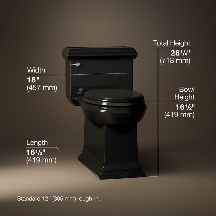 KOHLER K-6424 Memoirs Classic One-piece compact elongated toilet with skirted trapway, 1.28 gpf
