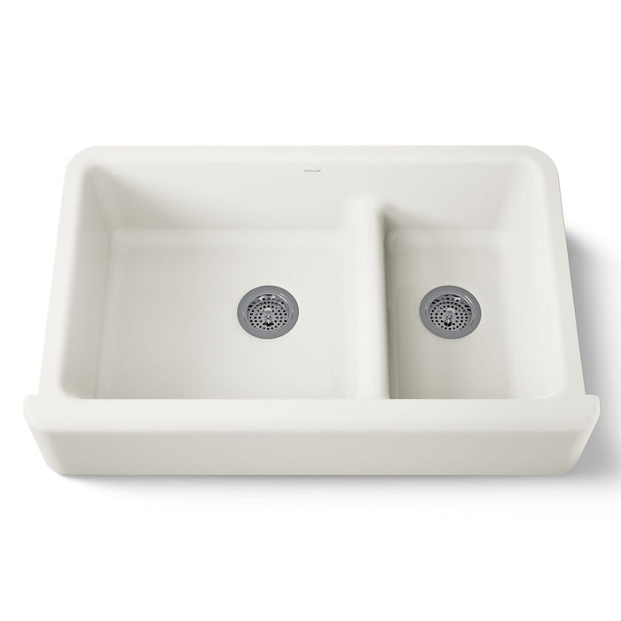 KOHLER K-6427 Whitehaven Smart Divide 35-3/4" undermount double-bowl farmhouse kitchen sink