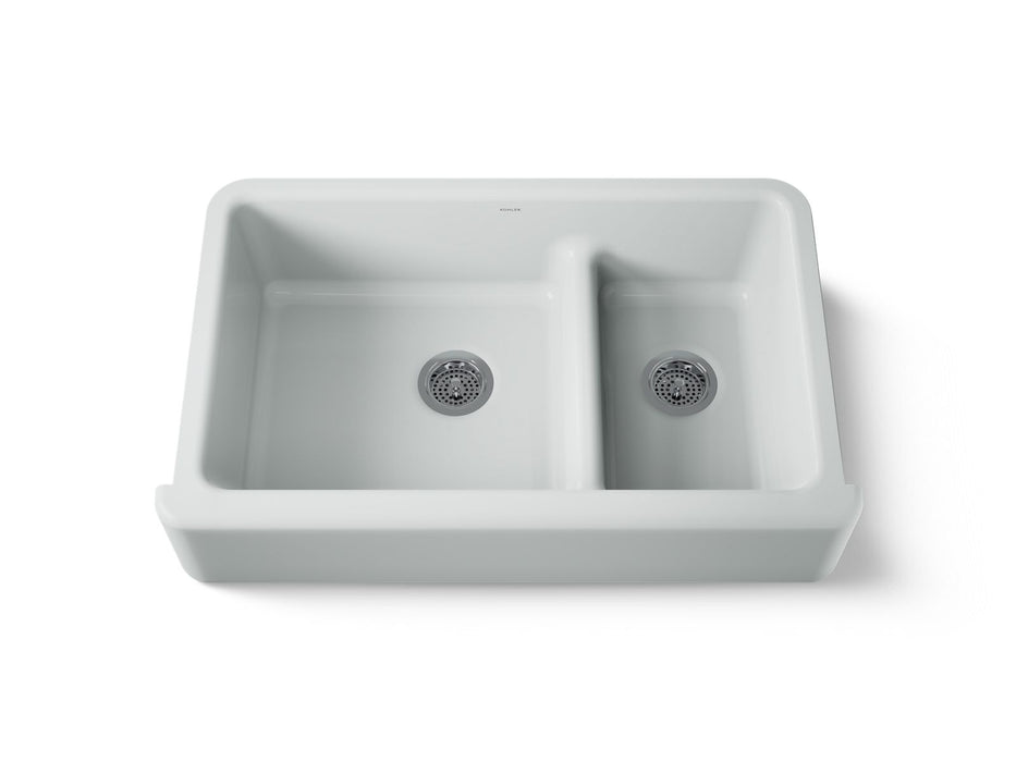 KOHLER K-6427 Whitehaven Smart Divide 35-3/4" undermount double-bowl farmhouse kitchen sink