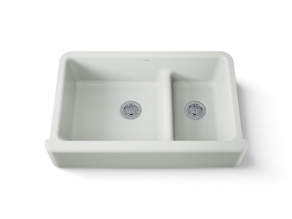 KOHLER K-6427 Whitehaven Smart Divide 35-3/4" undermount double-bowl farmhouse kitchen sink